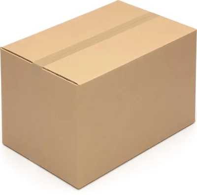 A brown cardboard box on a white background.