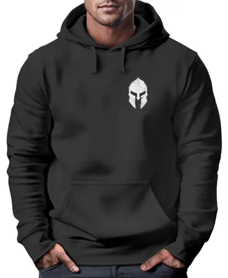 Produktbild von Hoodie Herren Logo Print Sparta-Helm Spartaner Gladiator Krieger Warrior Fashion StreetstyleNeverless® schwarz -weiss S