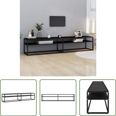 Immagine prodotto di The Living Store Mobile TV nero 200x40x40,5 cm in vetro temperato