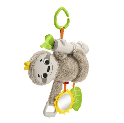 Produktbild von Fisher-Price Kleines Spiel-Faultier, Baby-Spielzeug für Neugeborene, Kuscheltier-Kette