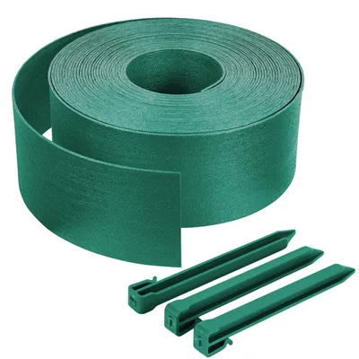 Immagine prodotto di Bordo per prato VOUNOT® in PE, bordura per aiuole, lunghezza 10 m, altezza 13 cm, verde