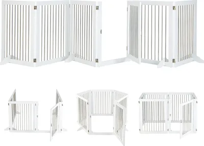 Immagine prodotto di Recinto per cani COSTWAY PW10023WH, autoportante, altezza 80 cm, pieghevole, cancelletto di sicurezza - A