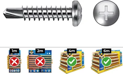 Image de Vis Autoperceuse Bombée Phillips Fixation Rapide Métal Sans Pré-perçage - Celo