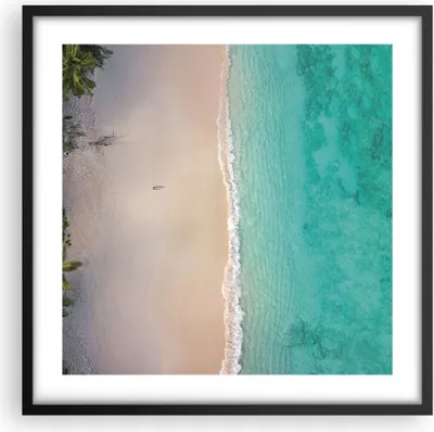 Produktbild von Gerahmtes Poster - Schwarzer Rahmen - Strand Tropen Rand - 50x50 cm - Wand Bild - Wanddeko - Wandbilder - Kunstposter - Wandposter - Bilderrahmen - Bilder - Kunstdruck - P2BAC50x50-5000