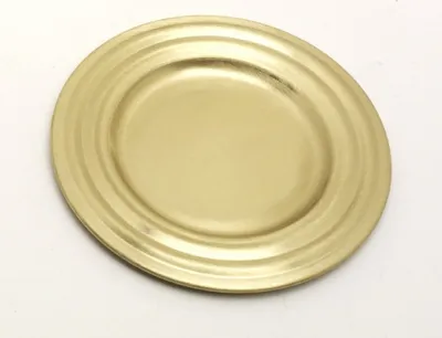 Produktbild von Kerzenteller Messing Gold matt (Innen Ø 7,5 cm, Außen Ø 13 cm)
