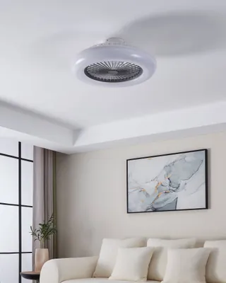 Obrázek produktu pro Eglo 35144 SAYULITA-L LED trojitý ventilátor 3x12,6W Ø550mm Bílá šedá Mléčná řízená barva světla stmívatelná