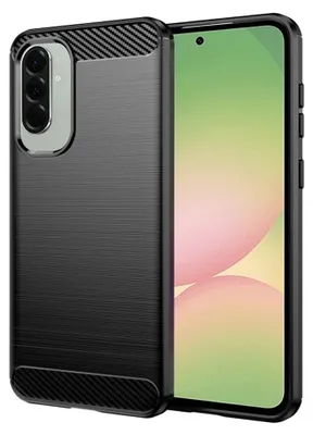 Zdjęcie produktu dla Techsuit Carbon Silicone silikonowe etui do Samsung Galaxy A56 5G – czarne