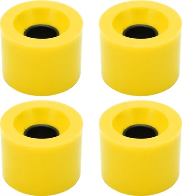 Productafbeelding van PUENTE, 4 stuks skateboardwielen, 60 x 45 mm, 78A, geschikt voor longboards en cruisers, reserveonderdelen, kleur: geel