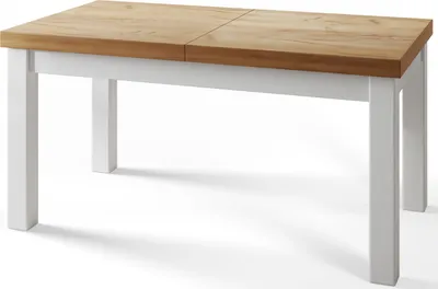 Obrázek produktu pro Jídelní stůl 140 cm / 180 cm, Rozkládací stůl, Kuchyňský stůl, Jídelní stůl, Obývací stůl, Pokojový stůl, Moderní stůl, Stůl v podkroví, Bílé nohy, Klasický, 140x80, Craft
