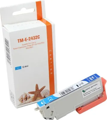Produktbild von cyan Tinte/Tintenpatrone 4.2-C13T24324010 kompatibel mit Epson C13T24324010 [ T2432 ]  Seiten: 740
