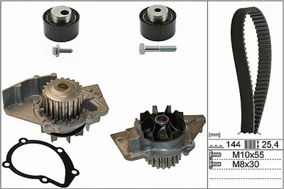Produktbild von INA 530 0235 30 Zahnriemensatz + Wasserpumpe passend für PEUGEOT 807 MPV EXPERT Kasten (222) für CITROËN C8 II für FIAT Ulysse (179) Scudo Kastenwagen