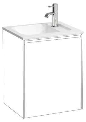 Image de LAUFEN MEDA Lave-mains pour meuble slim, 440x340mm, pour H421662, 1 trou pour robinetterie à droite, sans trop-plein, Marbond, H8141107571141