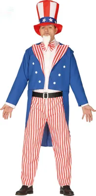 Immagine prodotto di Costume da Zio Sam per uomo, taglia:L