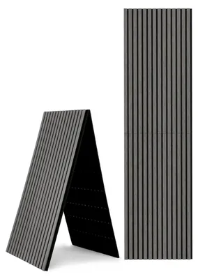 Immagine prodotto di Pannello acustico Ikodm in legno, 240x60 cm, pieghevole, con lamelle in legno, feltro e quercia argentata, pannello da parete, parete a lamelle, rivestimento murale, isolamento acustico, 1 pezzo