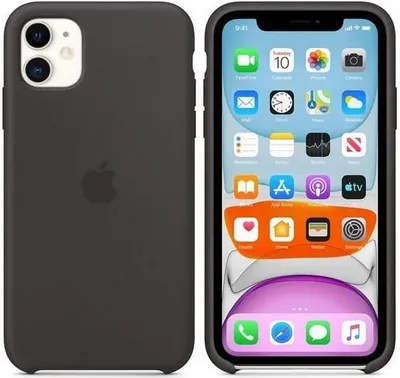 A black iPhone 11 Pro case is shown from the back and front.