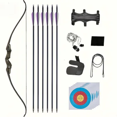 Produktbild von Recurvebogen Takedown Set 152,4 cm Rechtshänder 13,6-22,7 kg mit 6 Kohlepfeilen