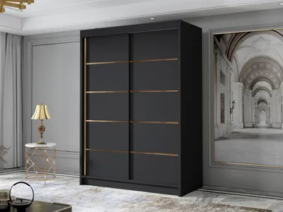 Obrázek produktu pro Úzká šatní skříň 120 cm STOWEL - černá