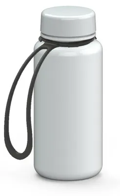 Obrázek produktu pro Láhev na pití o objemu 400 ml – Bezpečná láhev z materiálu Tritan s popruhem – ideální pro školu, sport a volný čas – bílá/bílá
