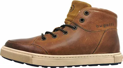 Image de Bugatti - Bottines à lacets pour hommes, doublure chaude, couleur marron, style décontracté
