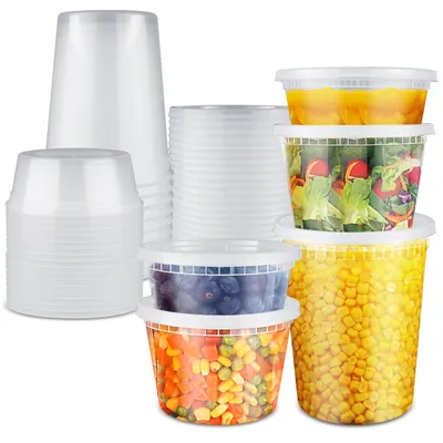 Image de Lot de 30 récipients alimentaires réutilisables avec couvercles