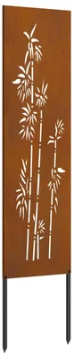 Imagen del producto de Pantalla de privacidad para jardín, color óxido, 32 x 140 cm, acero resistente a la intemperie