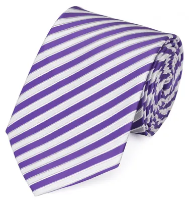 Produktbild von Fabio Farini - 1 Stück elegante Dunkelblaue Herren Schlips - Krawatten in 6cm Breit (8cm), Weiß/Violett