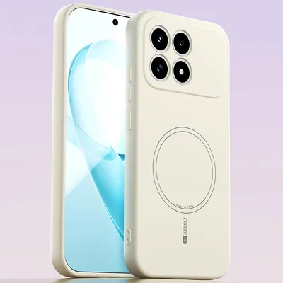 Produktbild von Magnetische Handyhülle für Xiaomi Poco F8 Pro/Redmi K90, MagSafe kompatible, Flüssig Silikon Stoßfest Kratzfest Hülle Beige