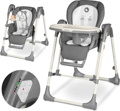 Produktbild von LIONELO Laurice - 2-in-1 Höhenverstellbarer Hochstuhl mit Wippfunktion für Kinder von 6-36 Monaten - Grau