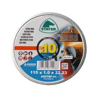 Obrázek produktu pro Řezný kotouč na kov STANDARD T41, Ø 125 x 1 x 22,23 mm, 10 kusů, STAYER