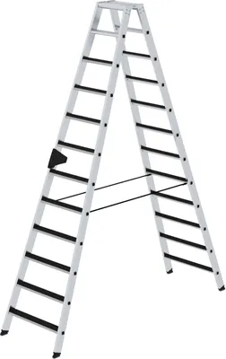 Produktbild von Stufen-Stehleiter beidseitig begehbar mit clip-step 2x12 Stufen