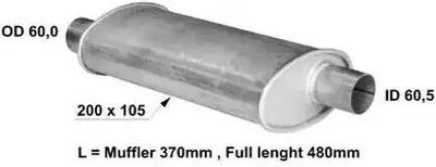 Produktbild von VEGAZ Endschalldämpfer Universal US-564 370mm