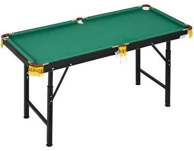 Produktbild von 2-in-1 Billardtisch, Tischtennisplatte, mit Zubehör, 140x63x80cm, Blau/Grün