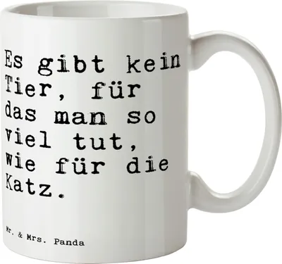 Produktbild von Mr. & Mrs. Panda Pott Es gibt kein Tier,... - Weiß - Geschenk, lustig, Keramikbecher, Kaffeetasse, witzig, Herrchen, Frauchen, Katze, Keramiktasse, Tasse, Kaffeebecher