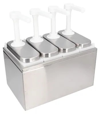 Image de Pompe à herbes en acier inoxydable - 4 pompes - 4000 ml - Pour sauces et épices