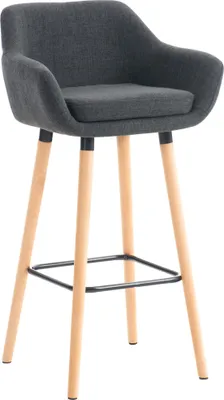 Produktbild von DELUKE® Barhocker mit Lehne Dunkelgrau VILO - Stoffbezug, 99x55x46cm | Barhocker mit Lehne Tresenhocker Barstuhl Küchenhocker Thekenhocker hoher Stuhl