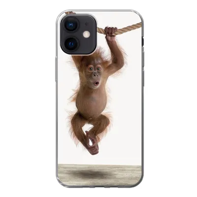 Produktbild von MuchoWow® Handyhülle Schutzhülle Hülle für iPhone 12 Affe - Tiere - Kinder - Orang Utan - Jungen - Mädchen Silikon Softcase Handy Hülle - Schutzhülle