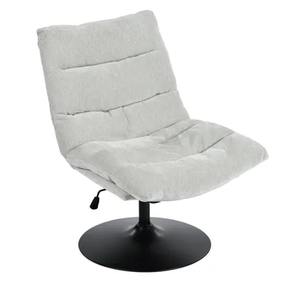 Produktbild von Meubles Cosy Drehbarer verstellbarer Bürostuhl mit breiter Sitzfläche Freizeitstuhl aus Chenille Stoff in Grau – LAMBERY