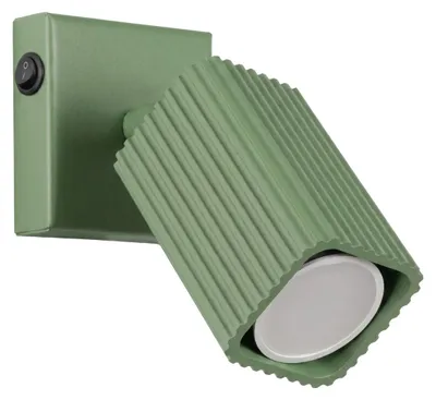 Productafbeelding van Wandlamp RAYO saliegroen met schakelaar 1xGU10 10W aluminium 16x16x8cm Sollux Lighting