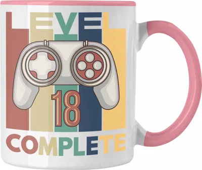 Produktbild von TRENDATION 18. Geburtstag Tasse Jungen Jungs Geschenk 18er Geschenkidee 18 Sohn Gamer (Rosa)