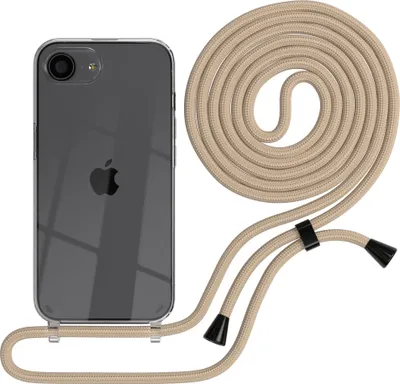 Produktbild von EAZY CASE Handykette mit Hülle für Apple iPhone 16e Backcover Handykette, zum Umhängen in Taupe