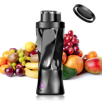 Tragbarer Smoothie-Maker 700 ml, 6000 mAh, schwarz