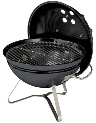 Produktbild von Tragbarer BBQ Grill, Holzkohlegrill Kugelgrill mit Deckel, verstellbare Lüftungsschlitze, Schwarz  |  Edelstahl  |  3,5 kg  |  41 x 41 x 44 cm