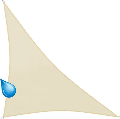 Produktbild von sunprotect 83286 wasserabweisend Sonnensegel Hydro, 5 x 5 x 7 m, 90° Grad Dreieck, wasserabweisend, creme