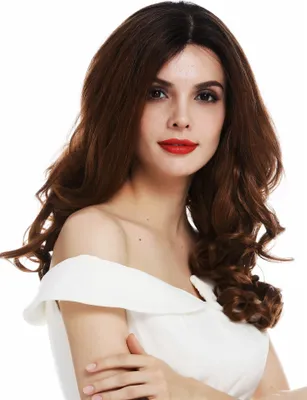 Produktbild von WIG ME UP Perücke Lace-Front Monofilament lang voluminös Locken Balayage Braun Kupfer Blond