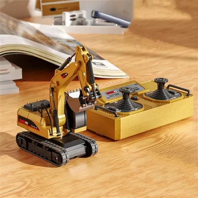 Produktbild von Mini RC Bagger 1:64 2,4G, App & Fernbedienung, LED & Sound, Baustellenfahrzeug Modell, Desktop Spielzeug, RTR, Typ: Bagger
