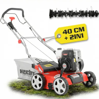 Produktbild von HECHT 5641 Vertikutierer Benzin | 2in1 Rasenlüfter | 40 cm Arbeitsbreite | 5,5 PS | 45L Fangkorb | 18 Messer | 24 Krallen