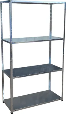 Produktbild von Relaxdays Lagerregal, Stahl, HBT 145x75x30 cm, bis 160 kg, 4 Ebenen, Keller, Garage & Werkstatt, Schwerlastregal, silber
