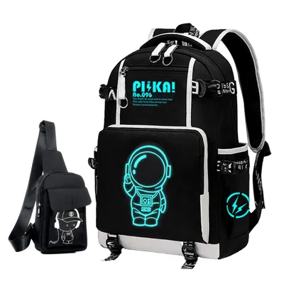 Produktbild von Schulrucksäcke, 2-In-1 Schulranzen, Wasserdicht, Laptop Notebook Tasche Schule Uni Rucksack, mit Brusttasche & Laptopfach, 15.6 zoll Laptoprucksack