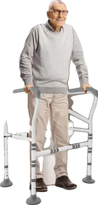 Image de Cadre de soutien pour toilettes, réglable en hauteur de 68,5 à 73,5 cm, capacité de charge 150 kg, longueur des accoudoirs 48 cm, conception autonome, poids 6,7 kg