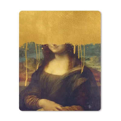 Produktbild von MuchoWow® Mauspad Mousepad Mona Lisa - Gold - Da Vinci 30x40 cm - Mousepads - Maus Mat - Pad - Mausunterlage - Mausmatten